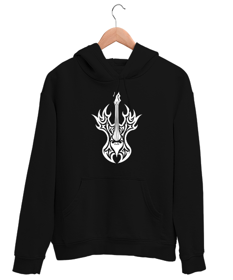 Tisho - Elektro Gitar - Rock Müzik Siyah Unisex Kapşonlu Sweatshirt