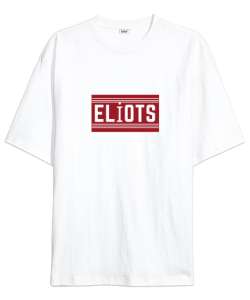 Eliots Baskılı-46 Beyaz Oversize Unisex Tişört