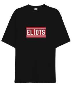 Eliots Baskılı 47 Siyah Oversize Unisex Tişört