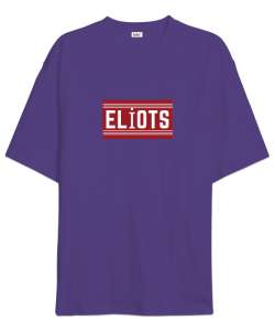 Eliots Baskılı 90 Mor Oversize Unisex Tişört