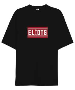 Eliots Baskılı 90 Siyah Oversize Unisex Tişört