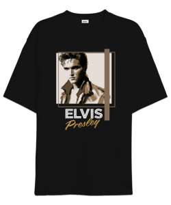 Elvis Presley Siyah Oversize Unisex Tişört