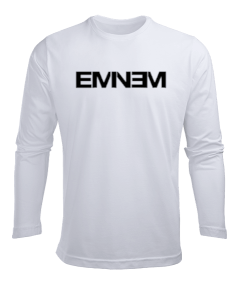 Eminem Baskılı Cool Erkek Uzun Kol Yazlık Tişört