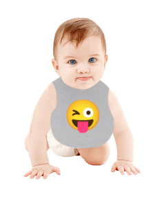 Emoji Tasarımlı Bebek Mama Önlüğü