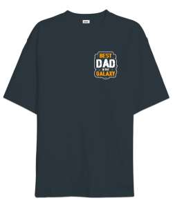 En iyi Baba - Best Dad In Galaxy Füme Oversize Unisex Tişört