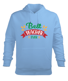 En iyi öğretmen best teacher ever Erkek Kapüşonlu Hoodie Sweatshirt