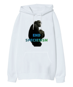 End Speciesism Oversize Unisex Kapüşonlu Sweatshirt