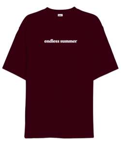 Endless Summer Bordo Oversize Unisex Tişört