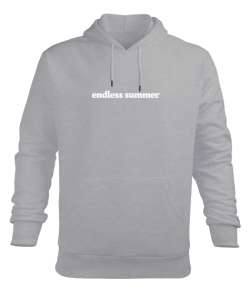 Endless Summer Gri Erkek Kapüşonlu Hoodie Sweatshirt