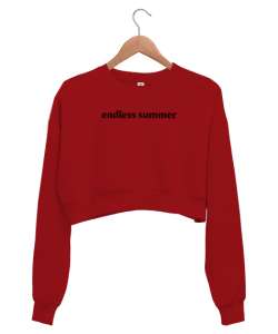 Endless Summer Kırmızı Kadın Crop Sweatshirt