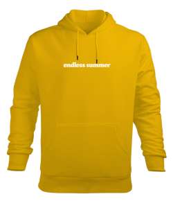 Endless Summer Sarı Erkek Kapüşonlu Hoodie Sweatshirt