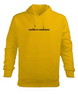 Endless Summer Sarı Erkek Kapüşonlu Hoodie Sweatshirt