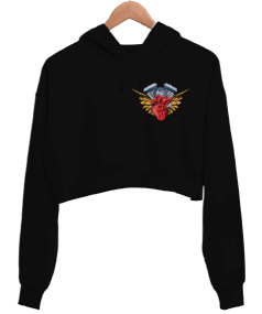 Engine Heart Kadın Crop Hoodie Kapüşonlu Sweatshirt