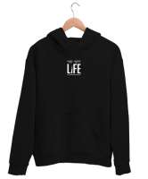 Enjoy Life - Hayatın Tadını Çıkar - Slogan Siyah Unisex Kapşonlu Sweatshirt - Thumbnail