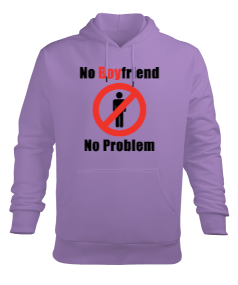 Erkek arkadaş yok problem yok Erkek Kapüşonlu Hoodie Sweatshirt