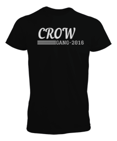 Erkek Siyah Baskılı T-Shirt- Crow Gang Erkek Tişört