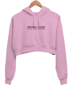 Error crop Kadın Crop Hoodie Kapüşonlu Sweatshirt