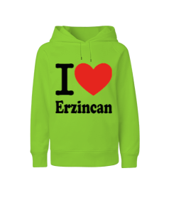 Erzincan seviyorum baskılı erkek Çocuk Unisex Hoodie Kapüşonlu