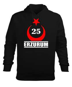 erzurum şehir,Türkiye,Türkiye bayrağı. Siyah Erkek Kapüşonlu Hoodie Sweatshirt