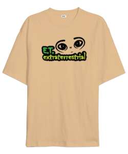 E.T. - Uzaylı Camel Oversize Unisex Tişört