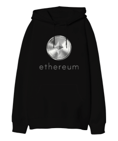 Ethereum Blauart Oversize Unisex Kapüşonlu Sweatshirt