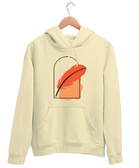 Tisho - ETNİK DESEN Krem Unisex Kapşonlu Sweatshirt