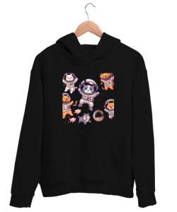 Evcil hayvanlar Siyah Unisex Kapşonlu Sweatshirt