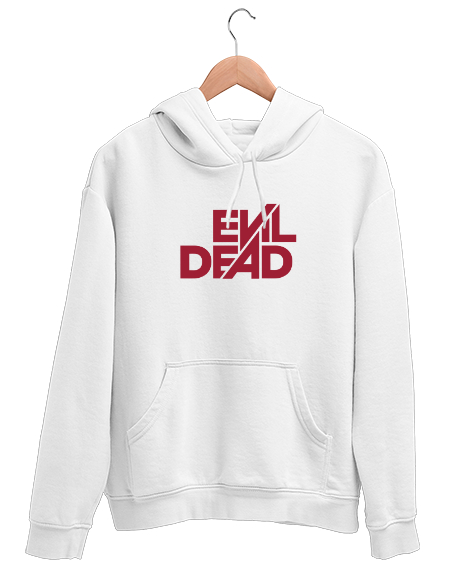 Tisho - Evil Dead - Kötülük Ölmeli - Slogan Beyaz Unisex Kapşonlu Sweatshirt