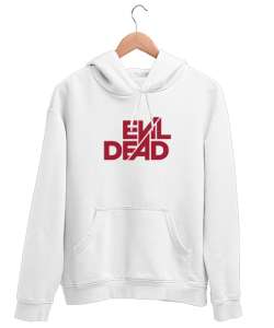 Evil Dead - Kötülük Ölmeli - Slogan Beyaz Unisex Kapşonlu Sweatshirt