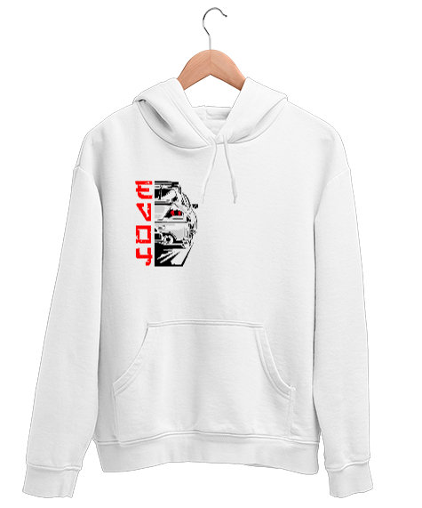 Tisho - EVO Beyaz Unisex Kapşonlu Sweatshirt