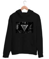 Excalibur Siyah Unisex Kapşonlu Sweatshirt - Thumbnail