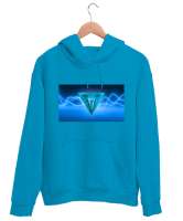 Excalibur Turkuaz Unisex Kapşonlu Sweatshirt - Thumbnail