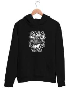 Expecto Patronum Tasarımı Baskılı Siyah Unisex Kapşonlu Sweatshirt