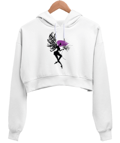 Fairy X Kadın Crop Hoodie Kapüşonlu Sweatshirt