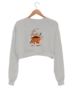 Fall Vibes Kadın Crop Sweatshirt