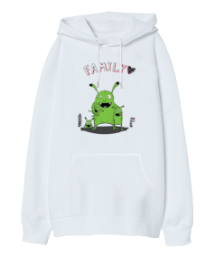 Family Oversize Unisex Kapüşonlu Sweatshirt