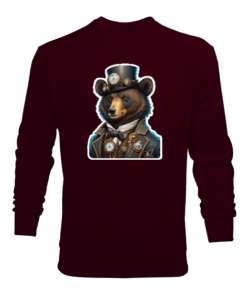 Fantastik Ayı - Bear Bordo Erkek Sweatshirt