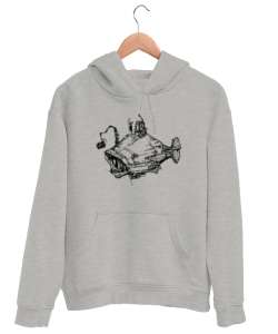 Fantastik Denizaltı Gri Unisex Kapşonlu Sweatshirt