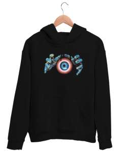 Fantastik Göz ve Eller Siyah Unisex Kapşonlu Sweatshirt