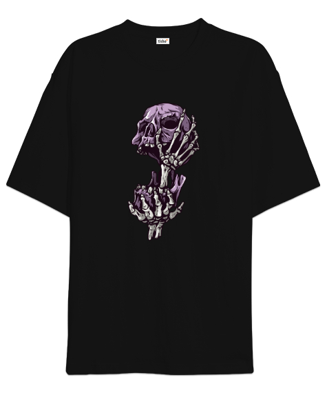 Tisho - Fantastik Kafatası - Skull V2 Siyah Oversize Unisex Tişört