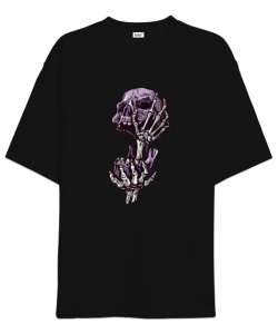 Fantastik Kafatası - Skull V2 Siyah Oversize Unisex Tişört