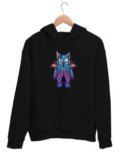 Fantastik Yaratık Siyah Unisex Kapşonlu Sweatshirt