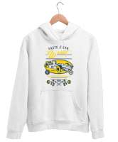 Fast Beyaz Unisex Kapşonlu Sweatshirt - Thumbnail