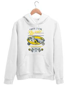 Fast Beyaz Unisex Kapşonlu Sweatshirt