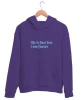 FASTER Mor Unisex Kapşonlu Sweatshirt - Thumbnail