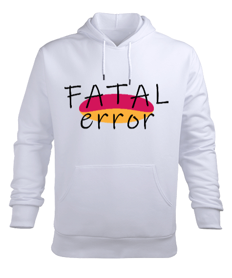 Fatal error Beyaz Erkek Kapüşonlu Hoodie Sweatshirt