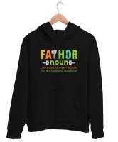 Fathor - Father - Baba - Güçlü ve Yakışıklı Siyah Unisex Kapşonlu Sweatshirt - Thumbnail