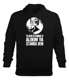 Fatih 1453 Istanbul Fetih Tasarım Baskılı Siyah Erkek Kapüşonlu Hoodie Sweatshirt