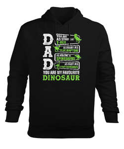 Favori Dinazor Siyah Erkek Kapüşonlu Hoodie Sweatshirt