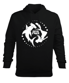 FD-03 Freediver Shark Erkek Kapüşonlu Hoodie Sweatshirt